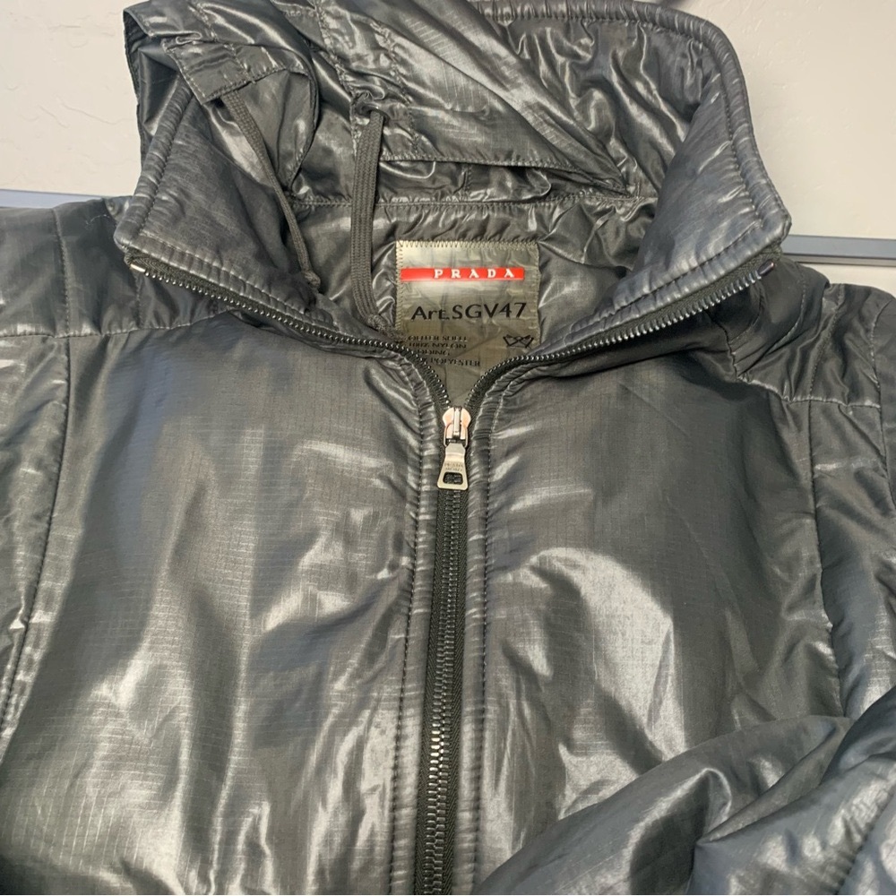 Prada Shiny Gray Nylon Jacket - image 1